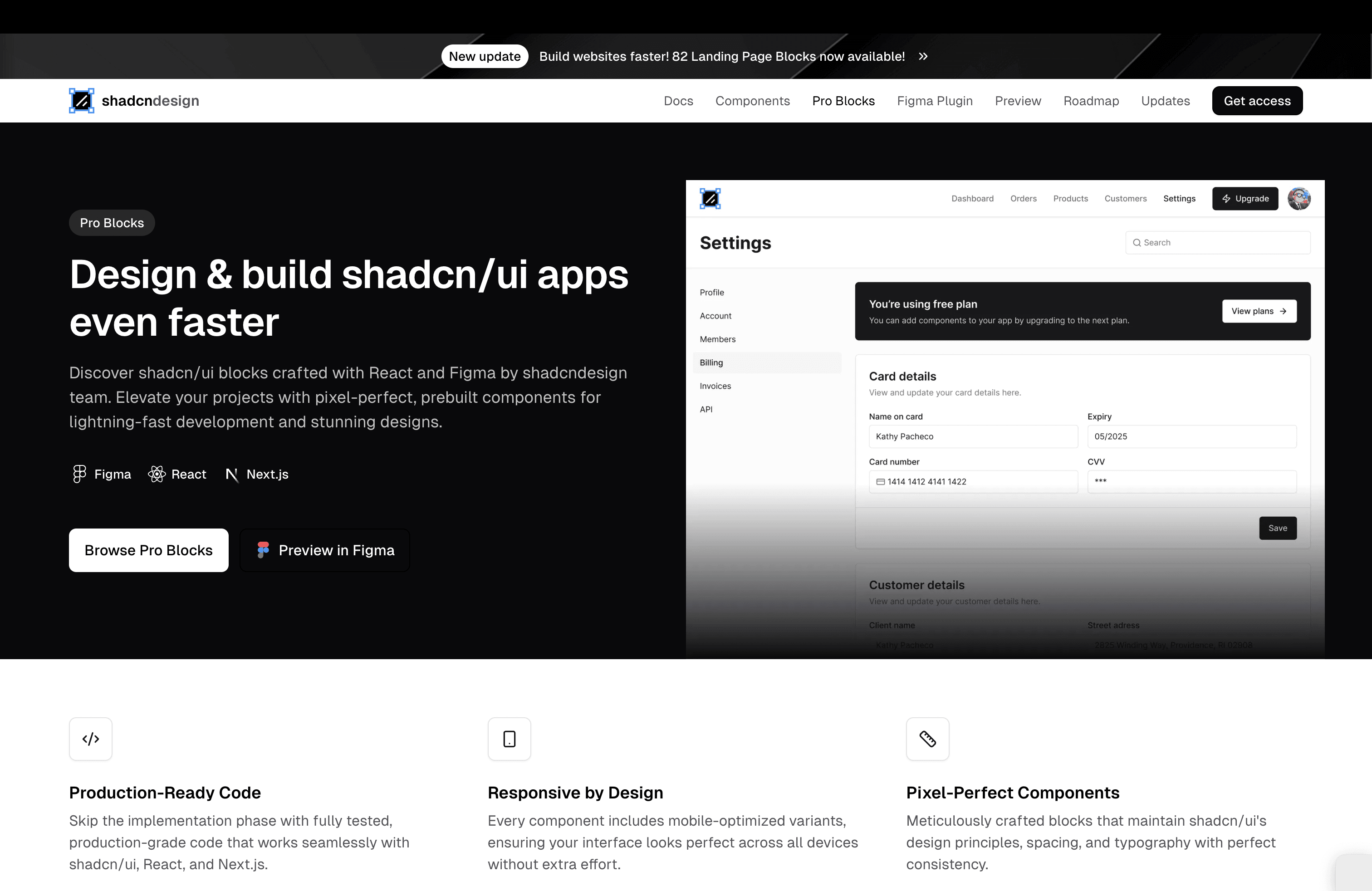 shadcndesign's Pro Components