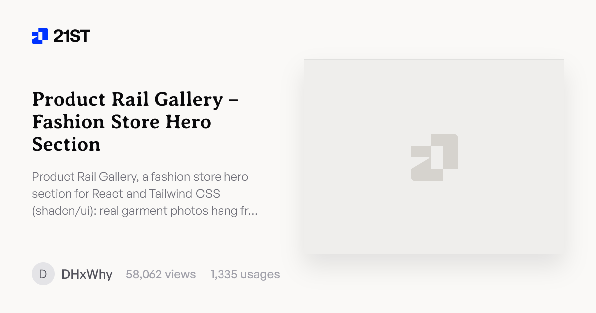 Product Rail Gallery – Fashion Store Hero Section | Community ...