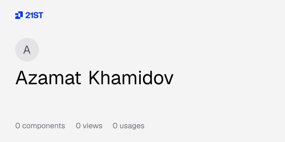 Azamat Khamidov's UI components | 21st